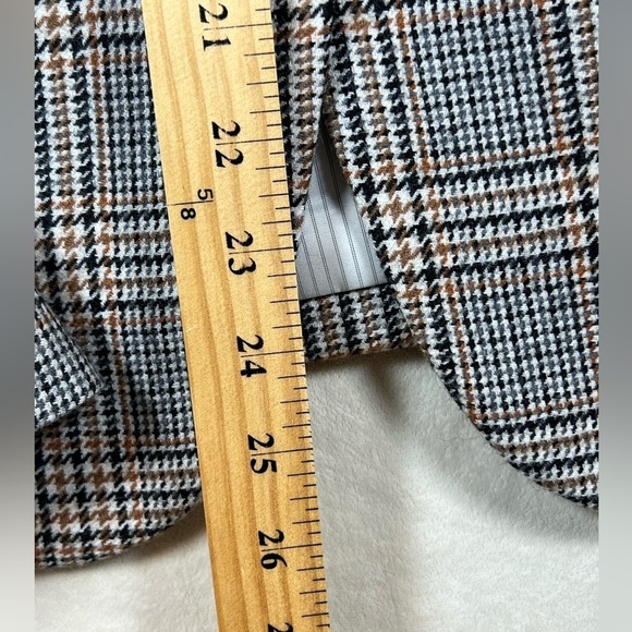 J Crew Size 8 Campbell Plaid Tweed One Button Wool Blend Chic Blazer Coat EUC - Picture 12 of 15